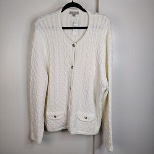 NEW J.Crew Odette Cable Knit Sweater Lady Jacket Boucle Cardigan Womens Size 2X